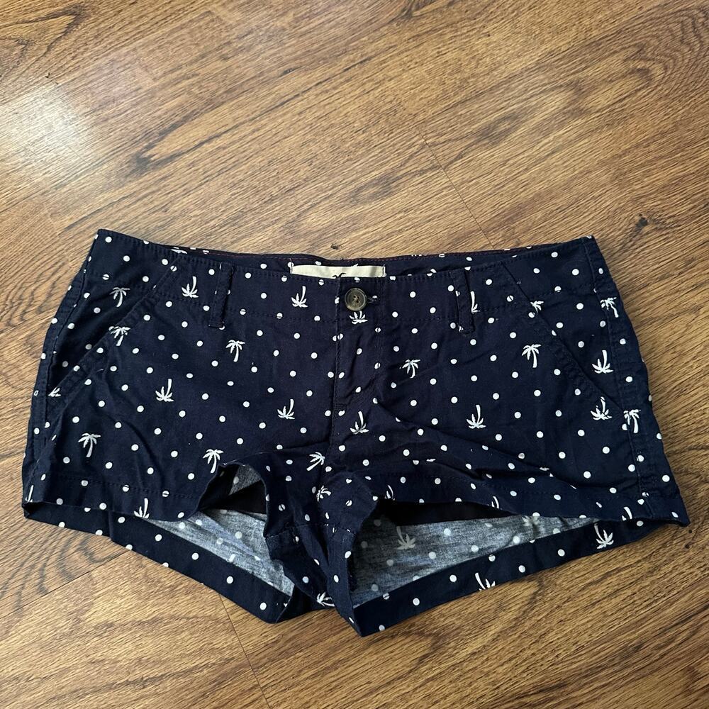 Hollister Y2K blue polka dot low rise shortie sexy shorts size 27 5 festival